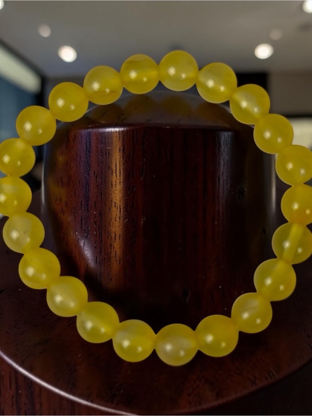 Yellow Agate Stone Stretch Bracelet - Women Jewelry